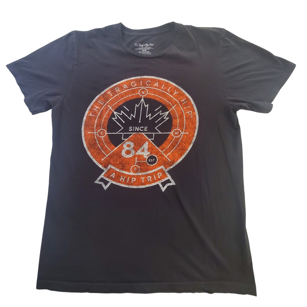 The Tragically Hip Mens Black Graphic T-Shirt A Hip Trip Since 84 Band Tee M